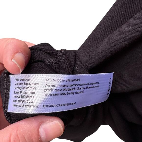 New NWT Eileen Fisher Black Round Neck Viscose Asymmetrical Midi Dress - XS - Picture 6 of 8